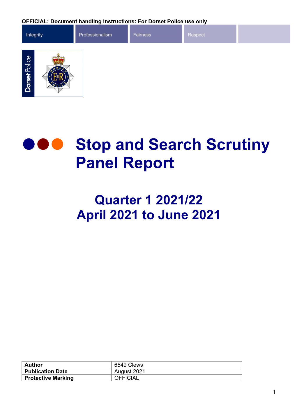 ••• Stop and Search Scrutiny Panel Report