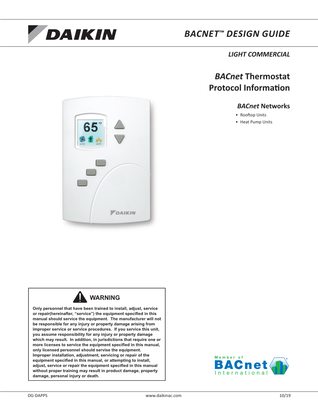 Bacnet Thermostat Protocol Information