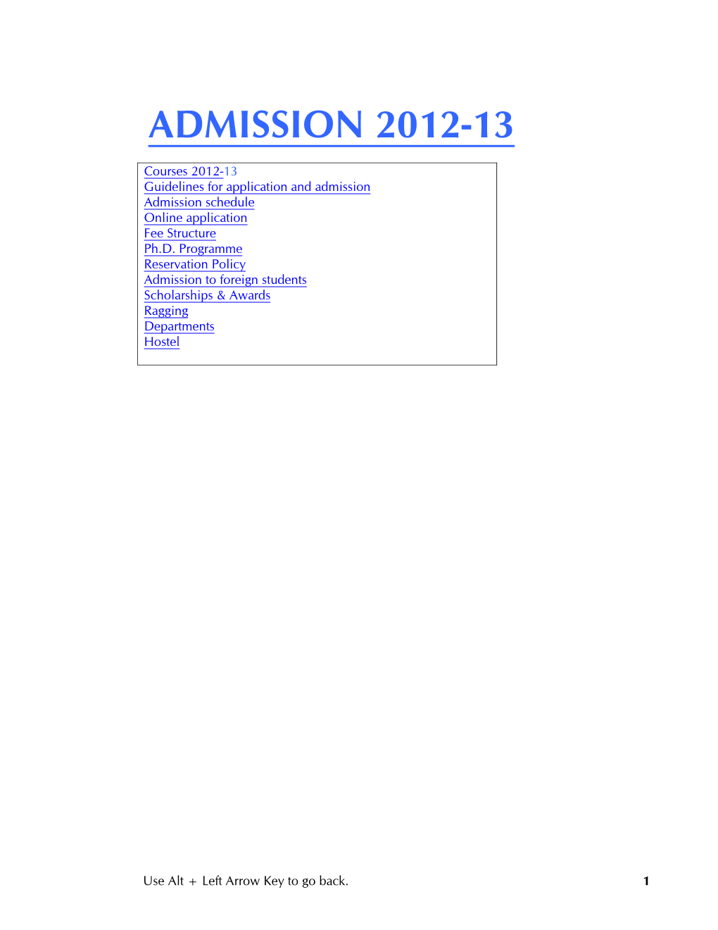 Admission 2011-12