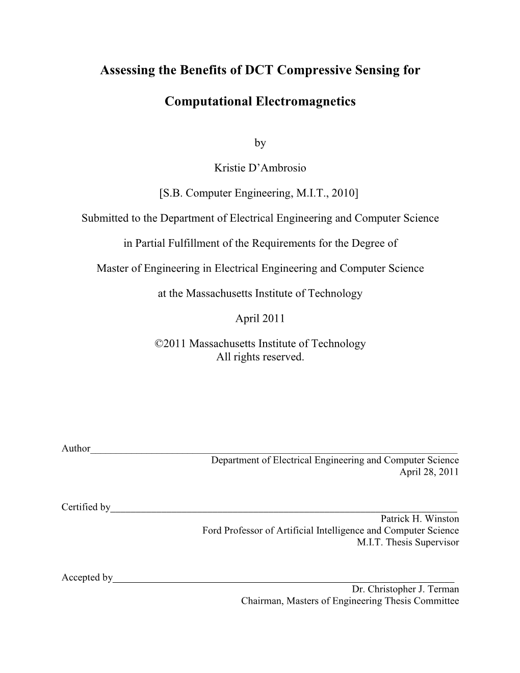 Assessing the Benefits of DCT Compressive Sensing For