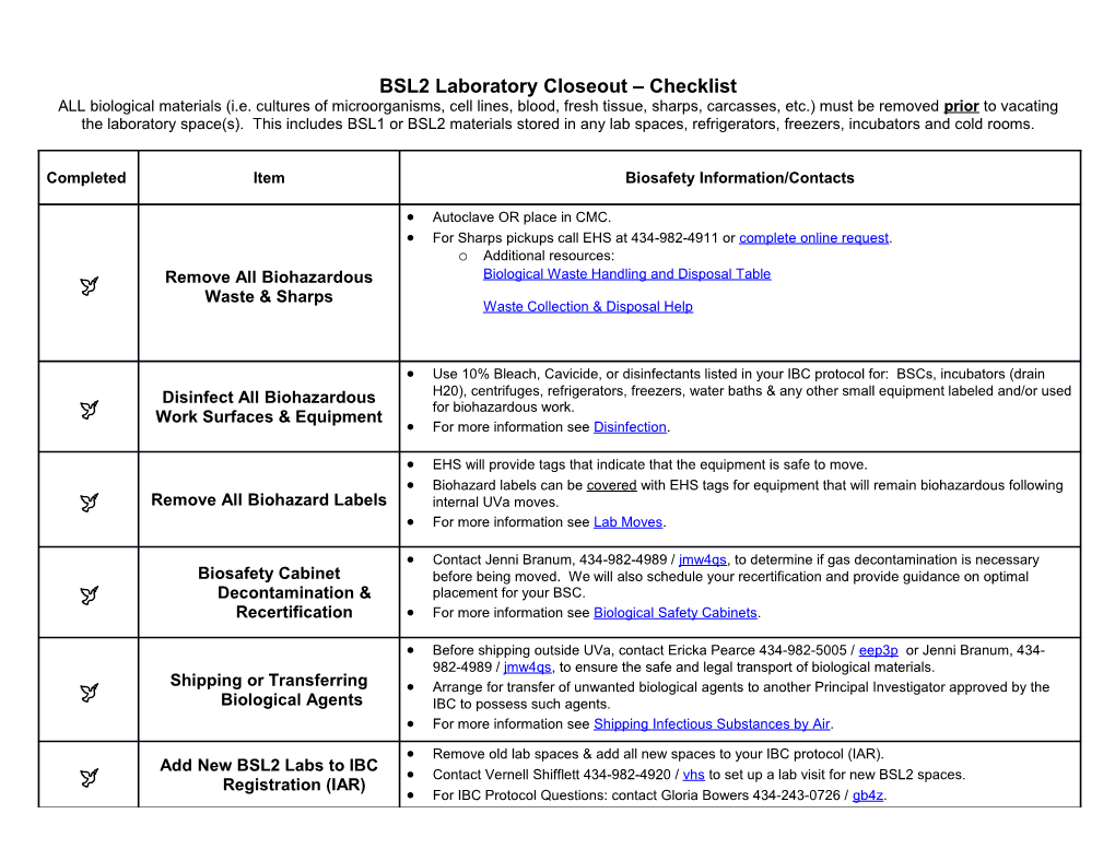 Disinfect All Biohazardous Work Surfaces & Equipment