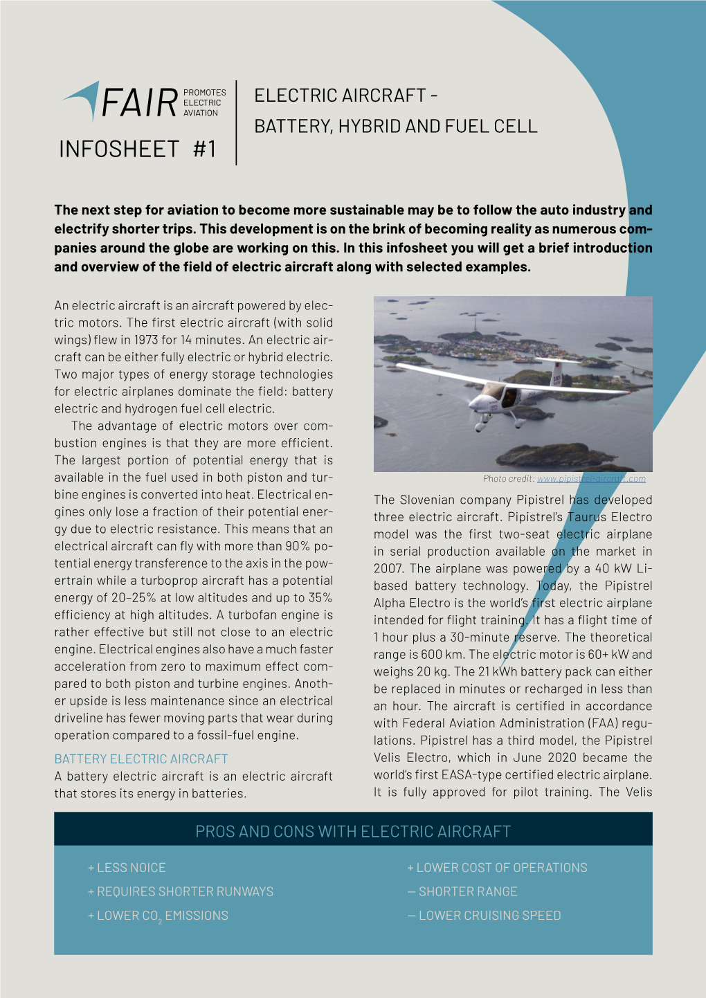 Infosheet 1: Electric Aircraft