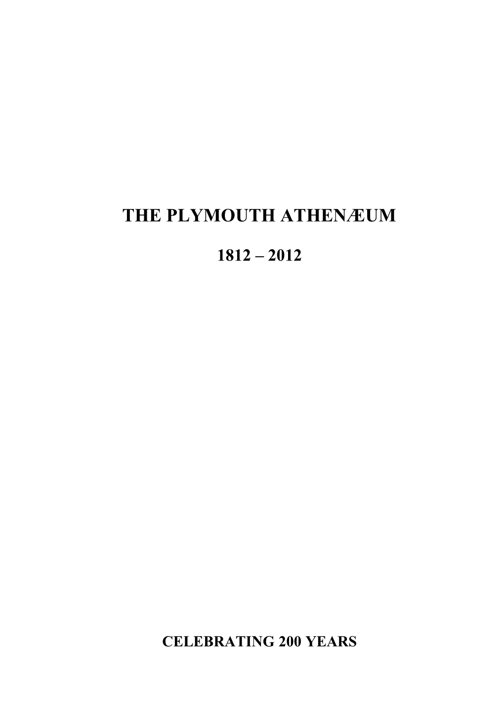The Plymouth Athenæum