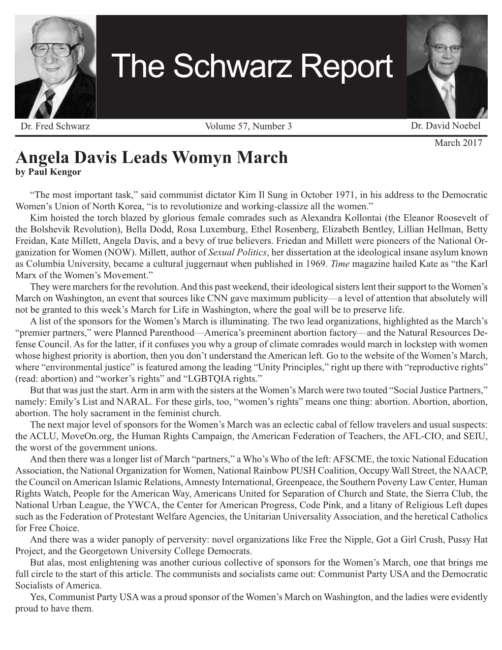 March 2017 Angela Davis Leads Womyn March by Paul Kengor