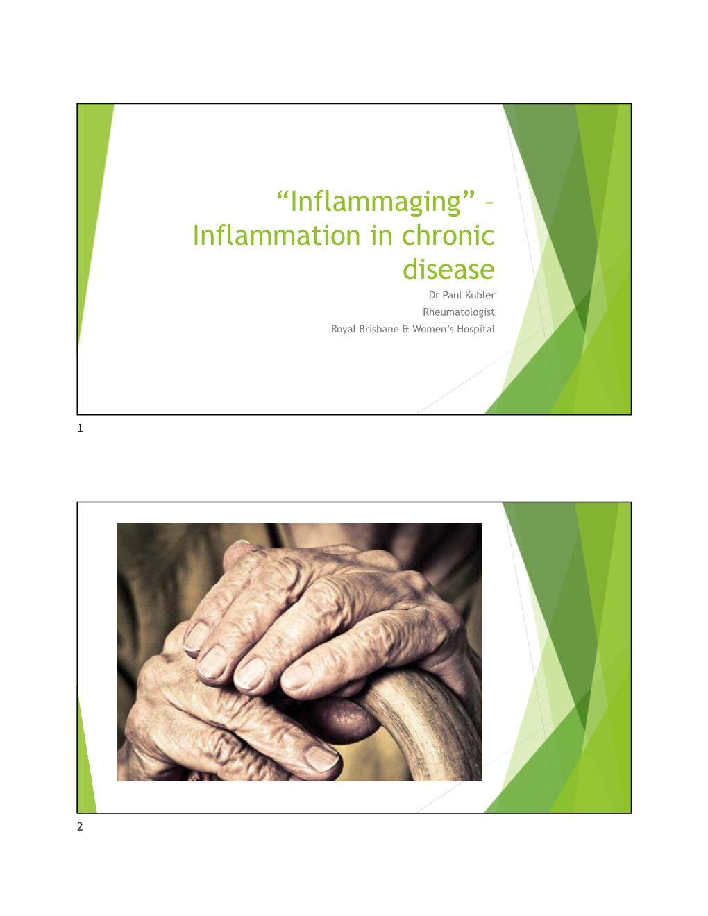 3. Inflammaging – Inflammation in Chronic Disease