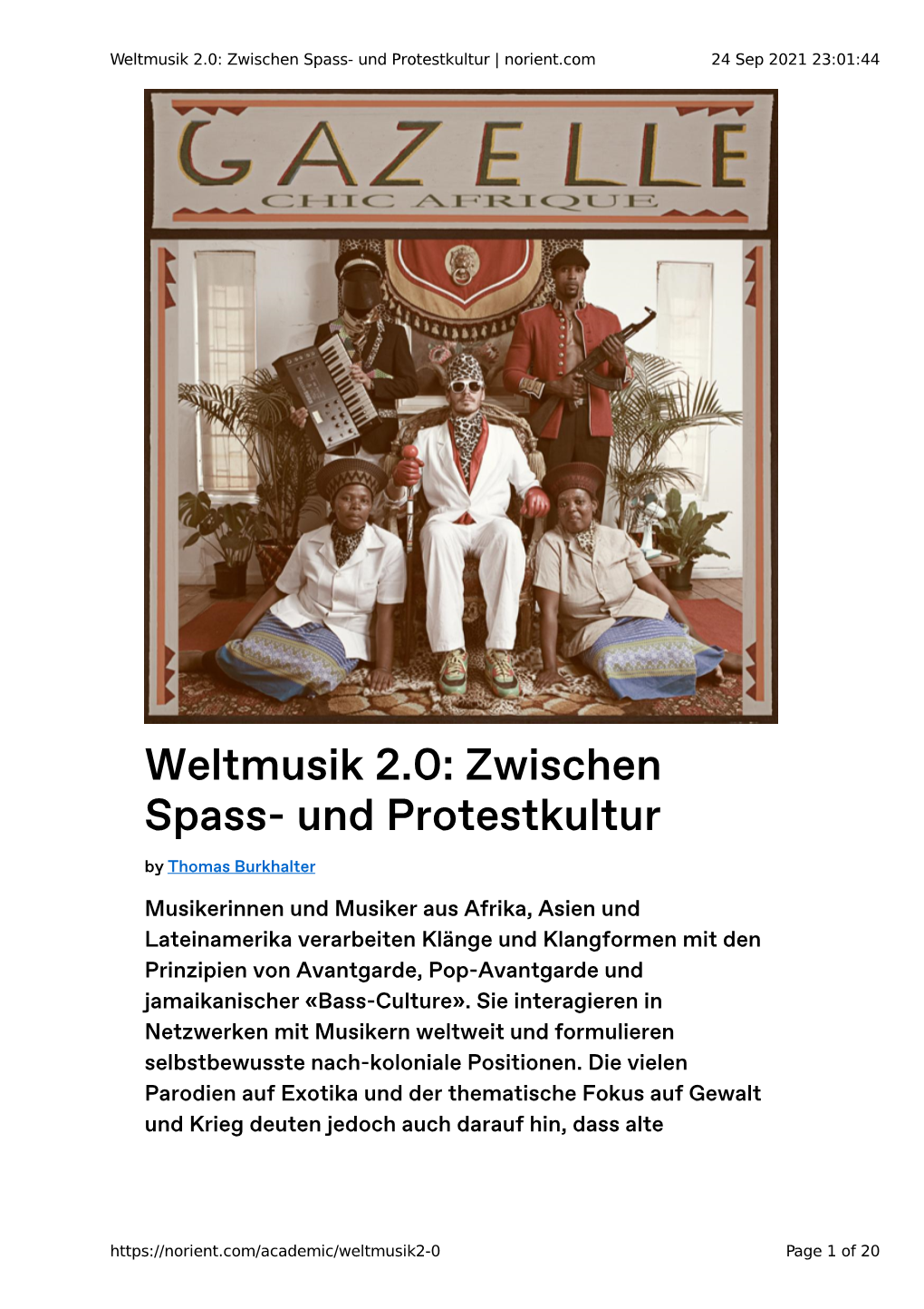 Weltmusik 2.0: Zwischen Spass- Und Protestkultur | Norient.Com 24 Sep 2021 23:01:44