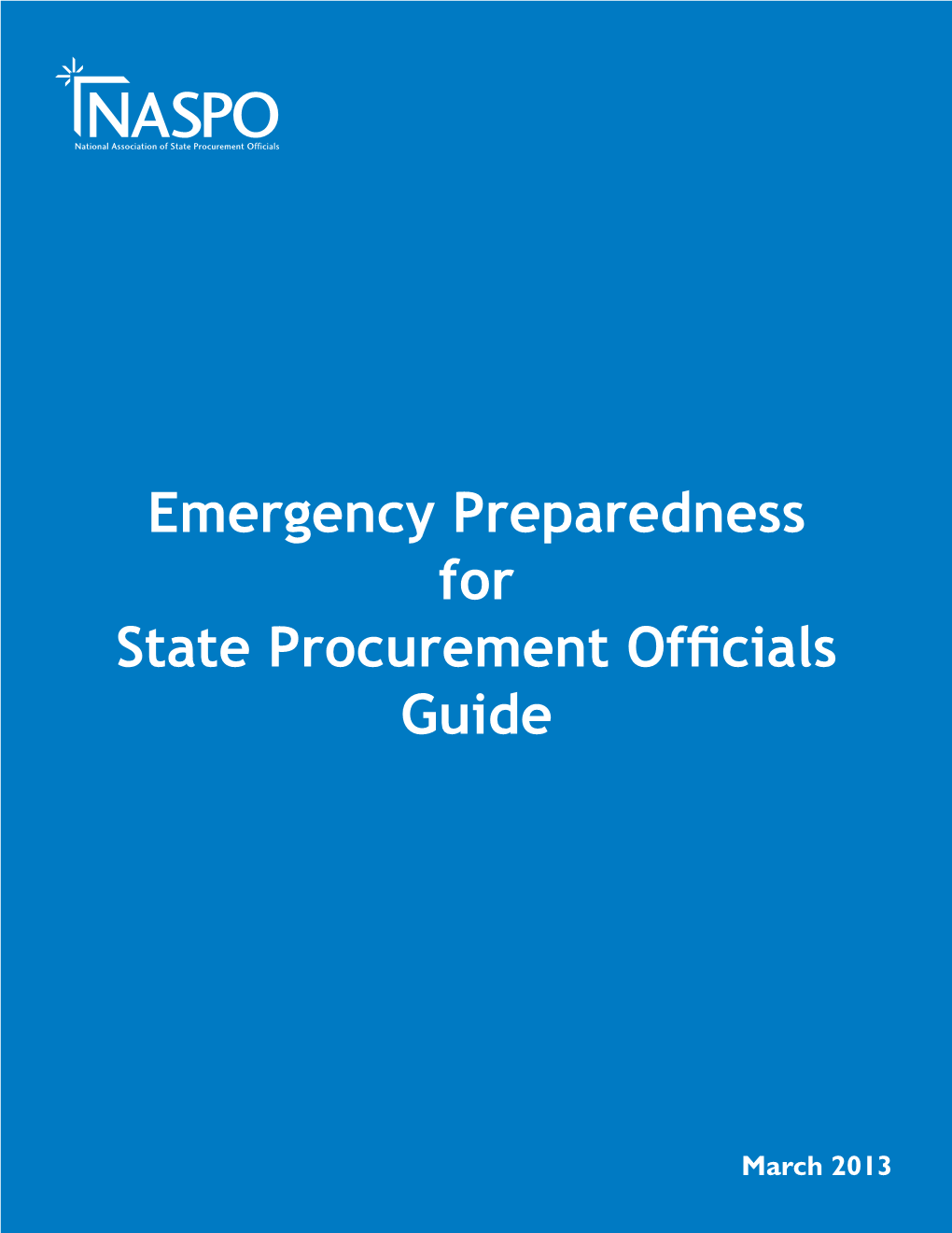 Emergency Preparedness for State Procurement Officials Guide