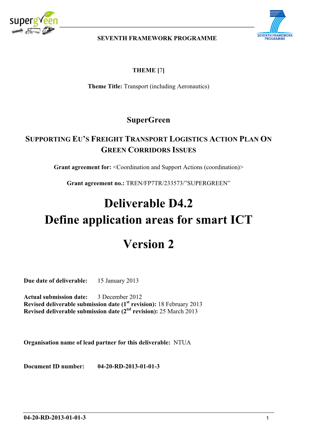 Deliverable D4.2 Define Application Areas for Smart ICT Version 2