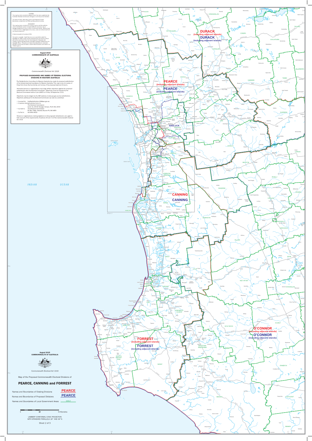 Proposed Federal Electoral Divisions of Pearce, Canning and Forrest