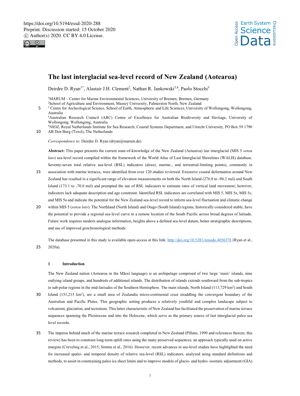 The Last Interglacial Sea-Level Record of Aotearoa New Zealand