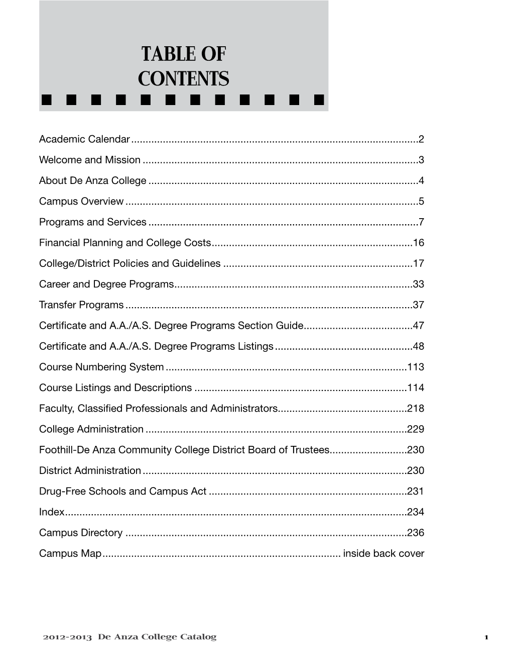 Table of Contents