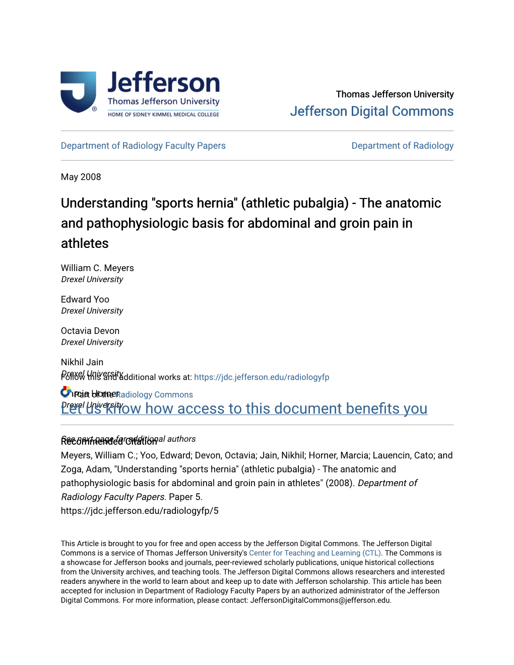 "Sports Hernia" (Athletic Pubalgia) - the Anatomic and Pathophysiologic Basis for Abdominal and Groin Pain in Athletes