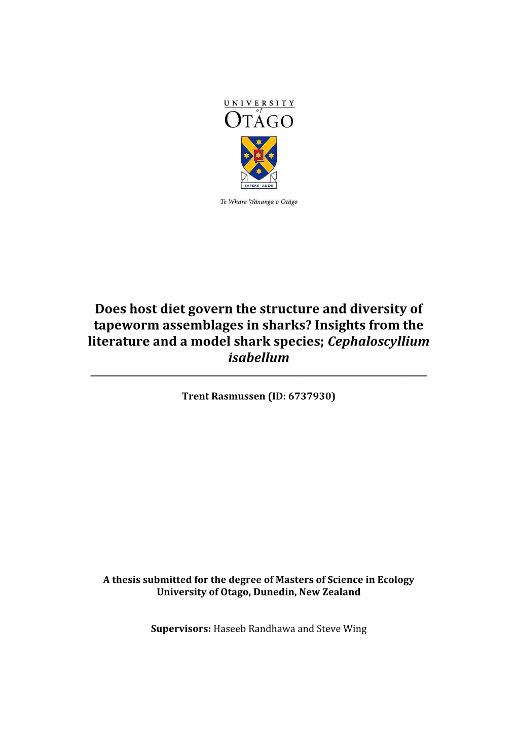 Does Host Diet Govern the Structure and Diversity of Tapeworm