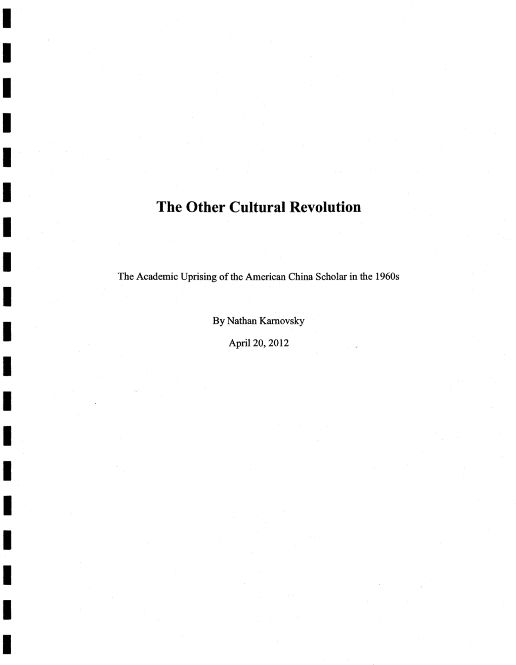 The Other Cultural Revolution