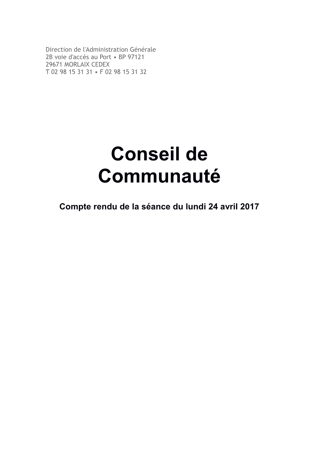 Compte-Rendu Du 24 Avril 2017