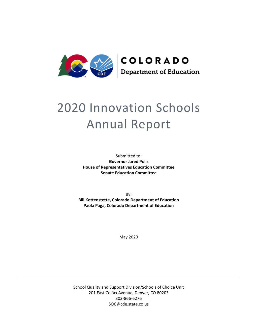 2020 Innovation Schools Annual Report