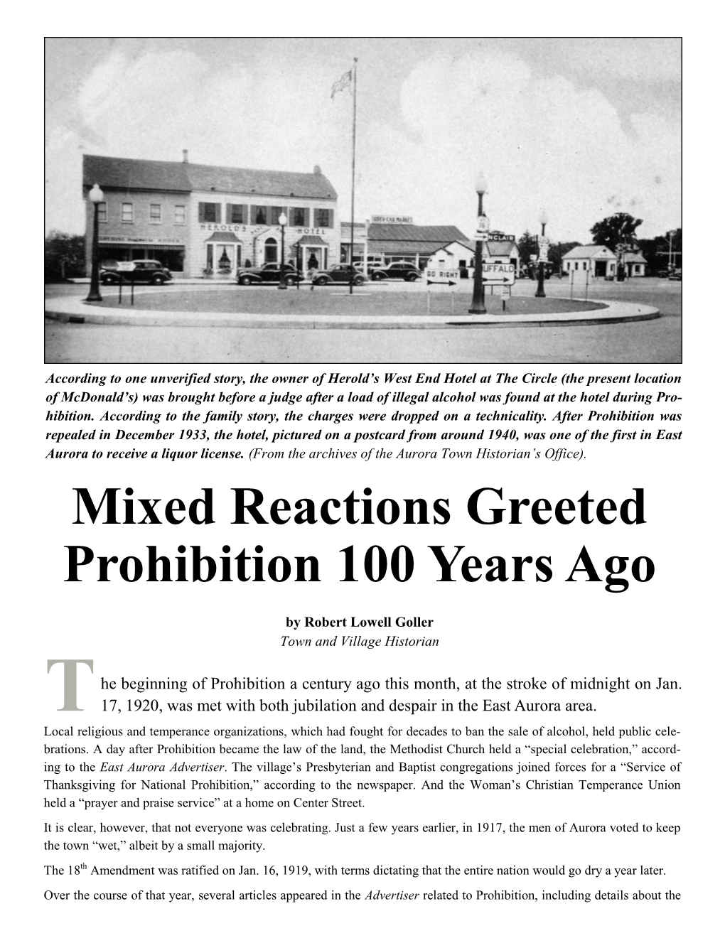 Mixed Reactions Greeted Prohibition 100 Years Ago