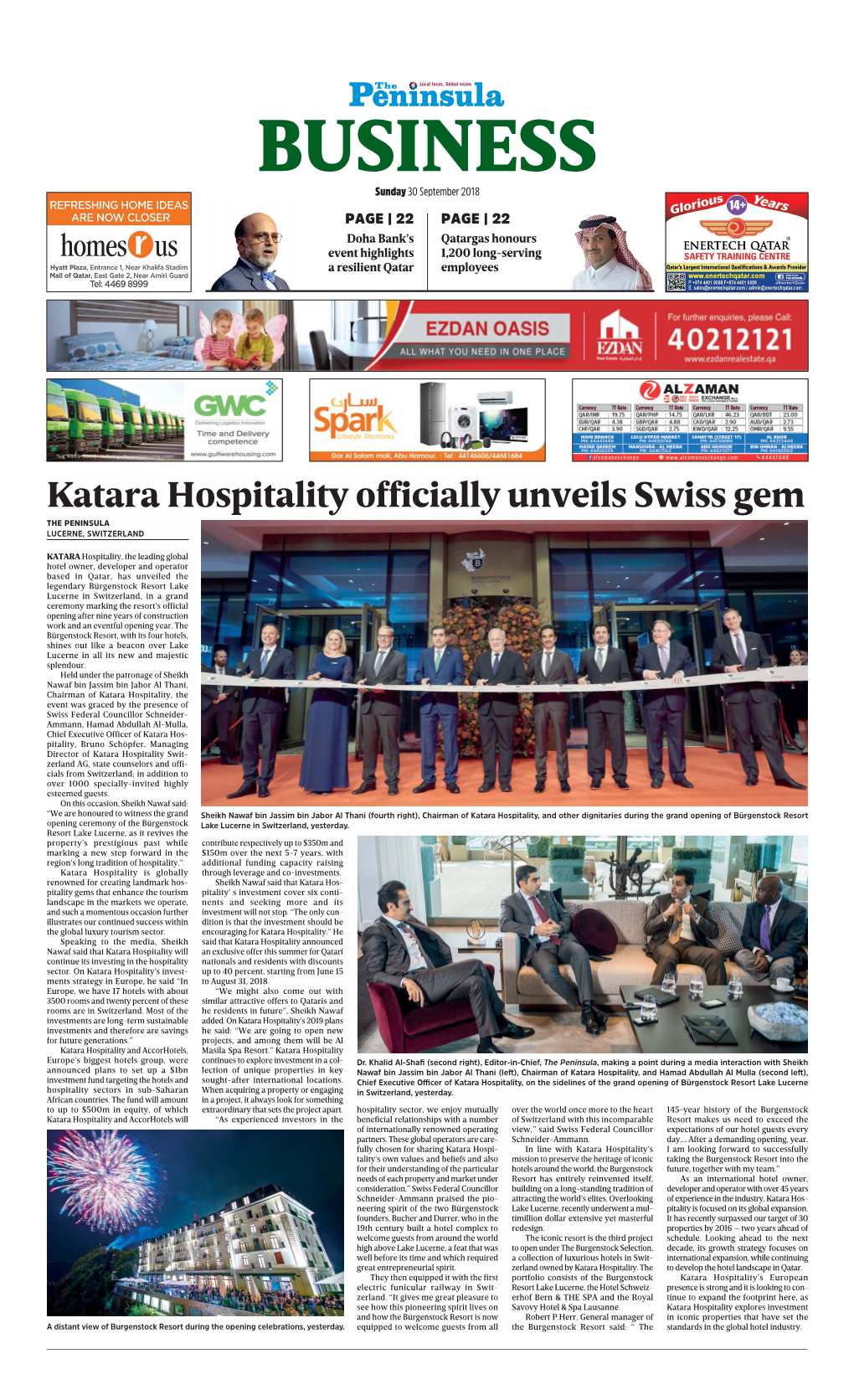 Katara Hospitality Officially Unveils Swiss Gem the PENINSULA LUCERNE, SWITZERLAND