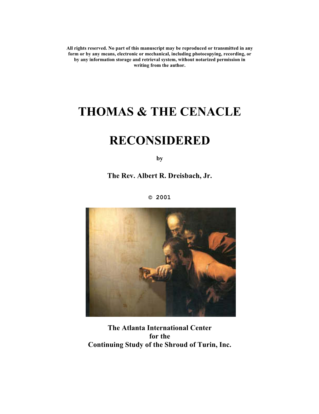Thomas & the Cenacle
