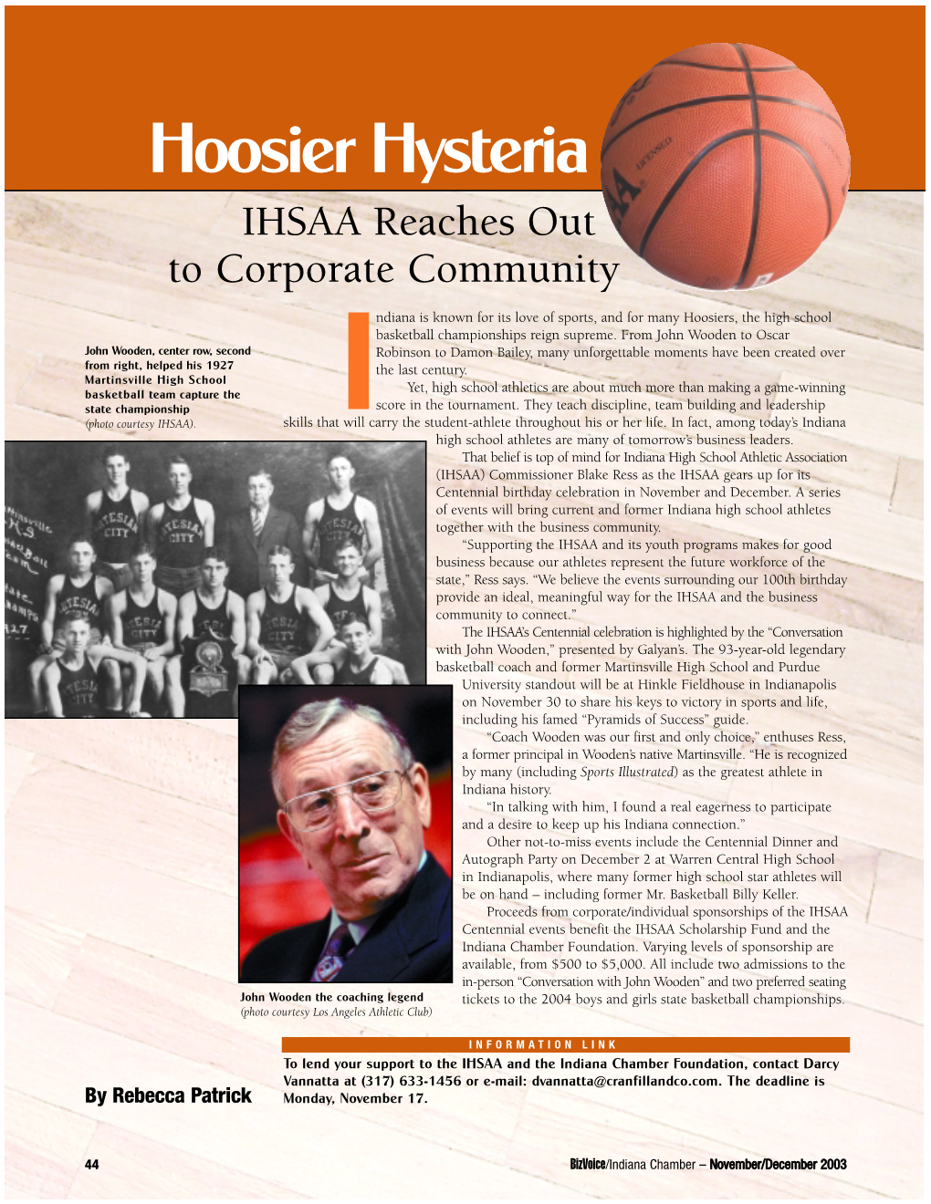 IHSAA Reaches out to Corporate Community