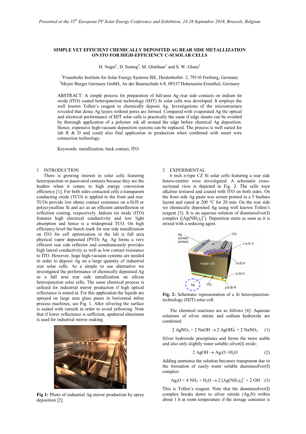 Simple Yet Efficient Chemically Deposited Ag Rear Side Metallization on Ito for High-Efficiency C-Si Solar Cells