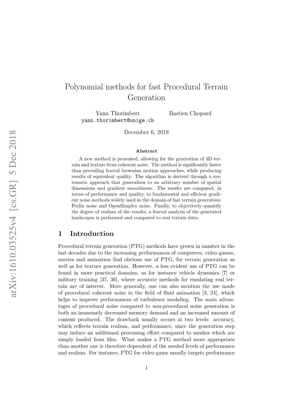 Polynomial Methods for Fast Procedural Terrain Generation