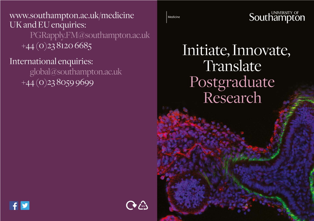 Initiate, Innovate, Translate Postgraduate Research