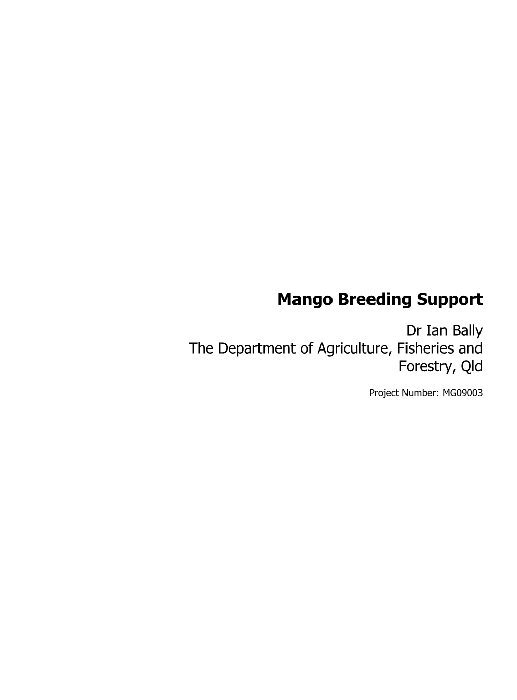 Mango Breeding Support