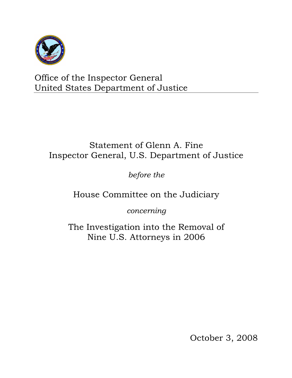 OIG Testimony