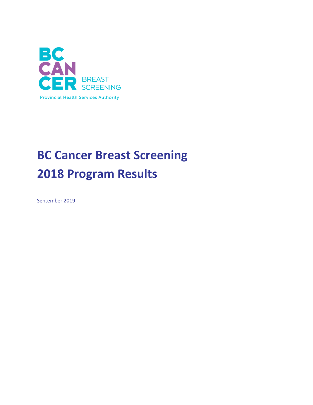 BC Cancer Breast Screening 2018 Program Results