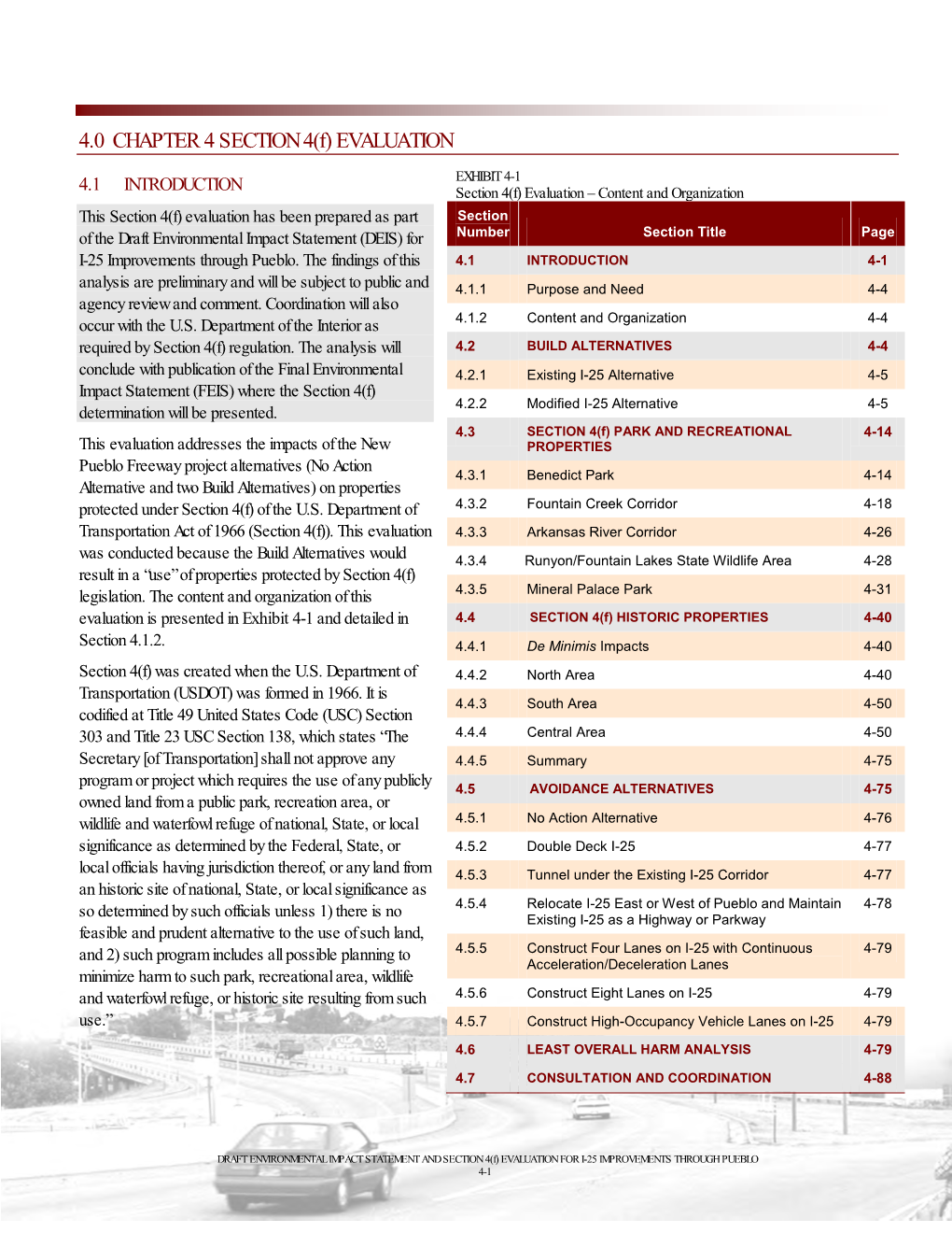 SECTION 4(F) EVALUATION