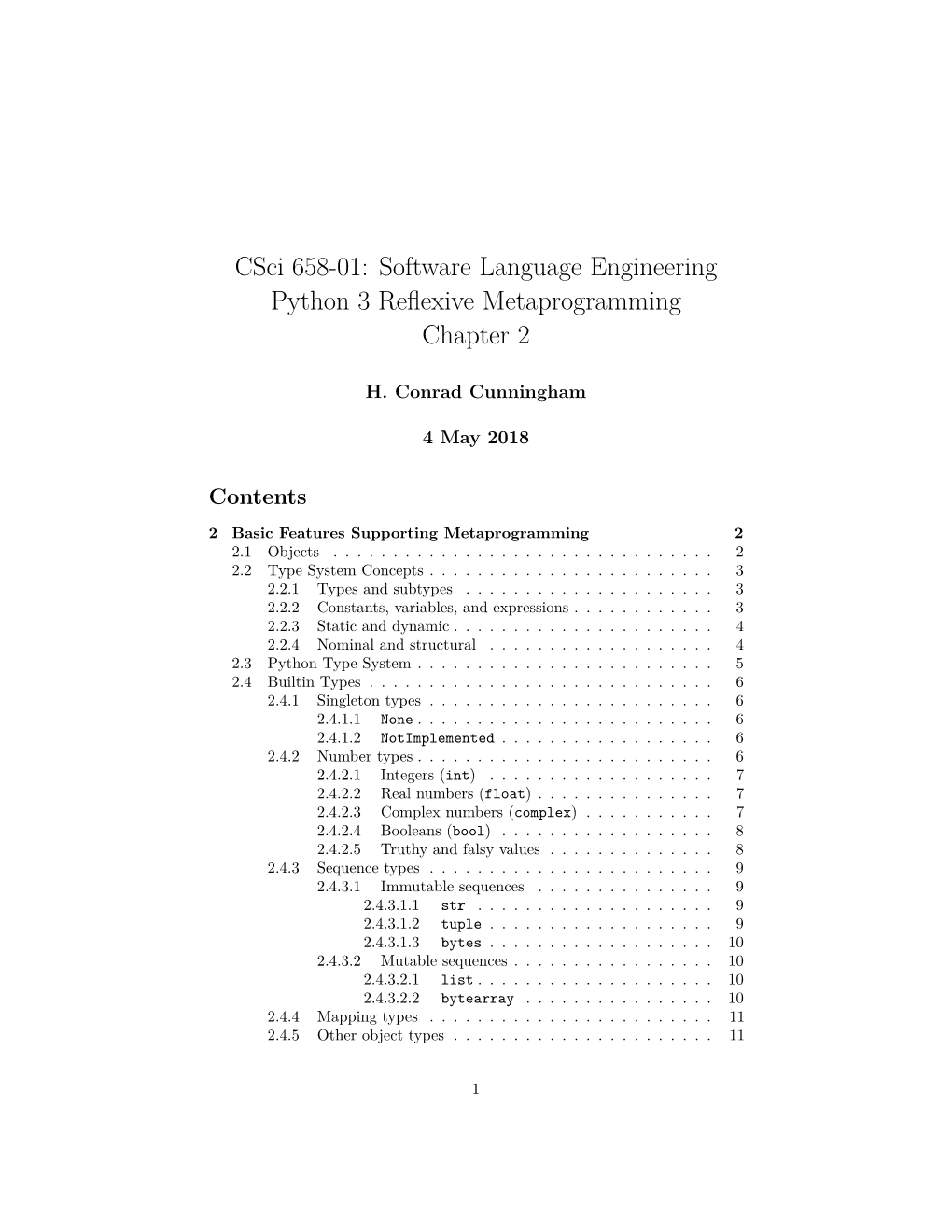 Csci 658-01: Software Language Engineering Python 3 Reflexive