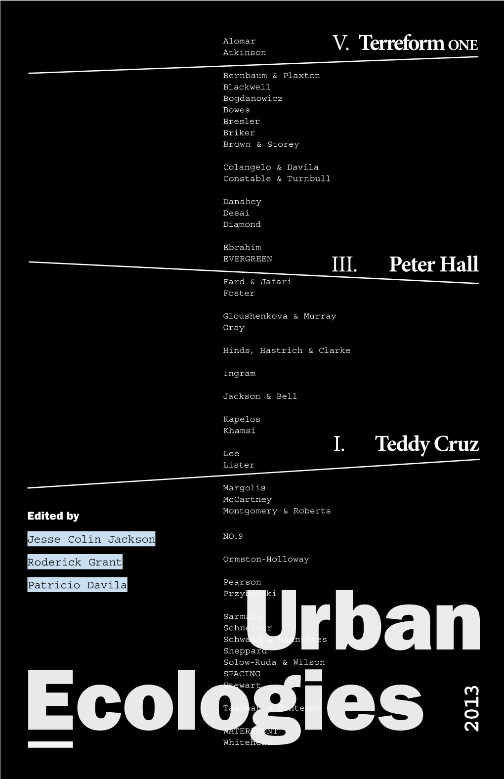 Urban Ecologies 2013-2016