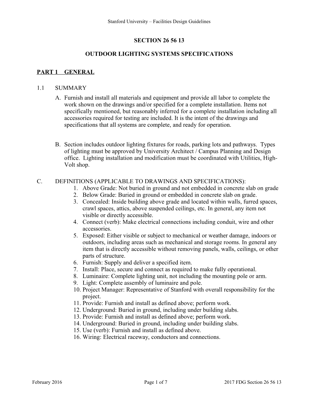 Section 16309 Primary Voltage Cable Installation