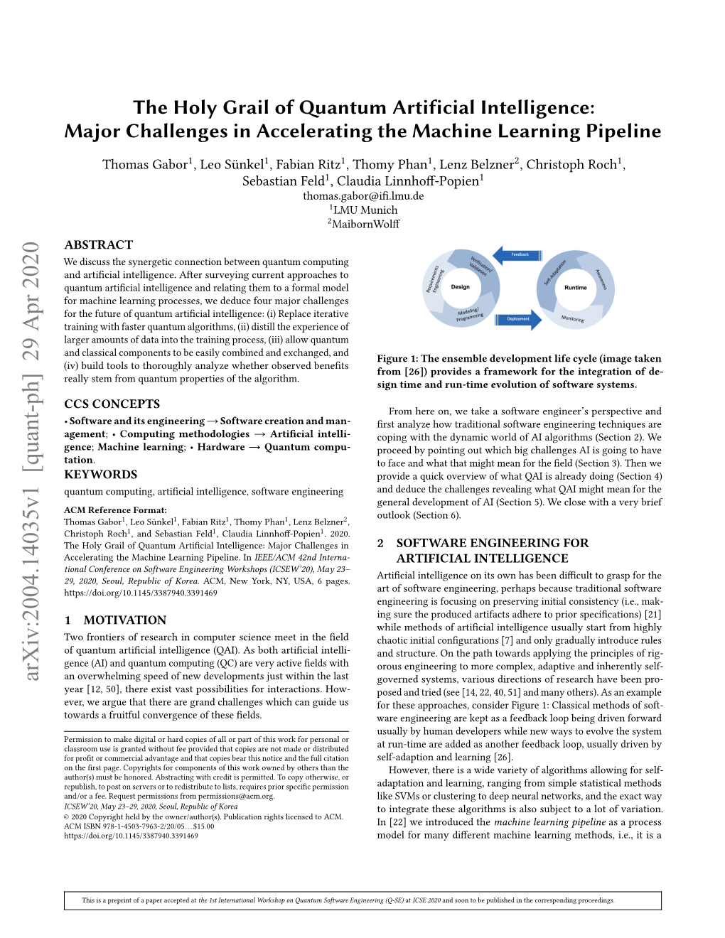 The Holy Grail of Quantum Artificial Intelligence: Major Challenges in Accelerating the Machine Learning Pipeline