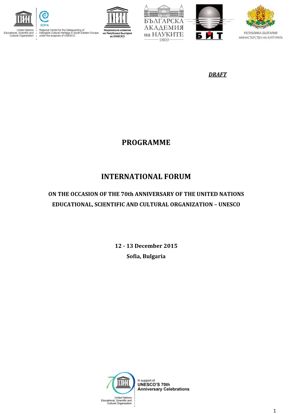 Programme International Forum