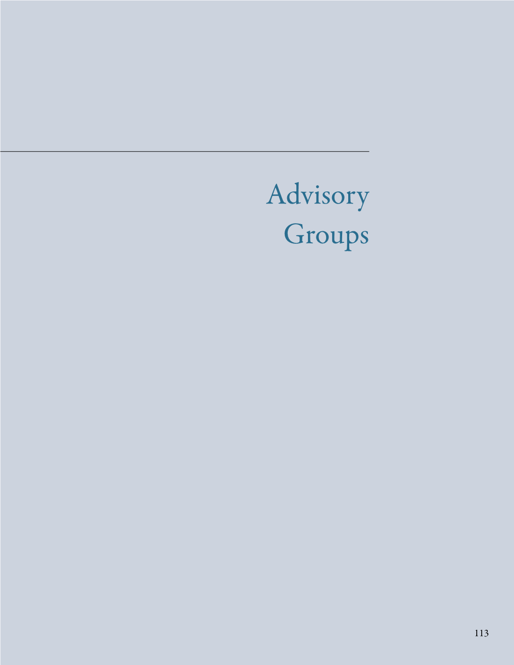 Advisory Groups