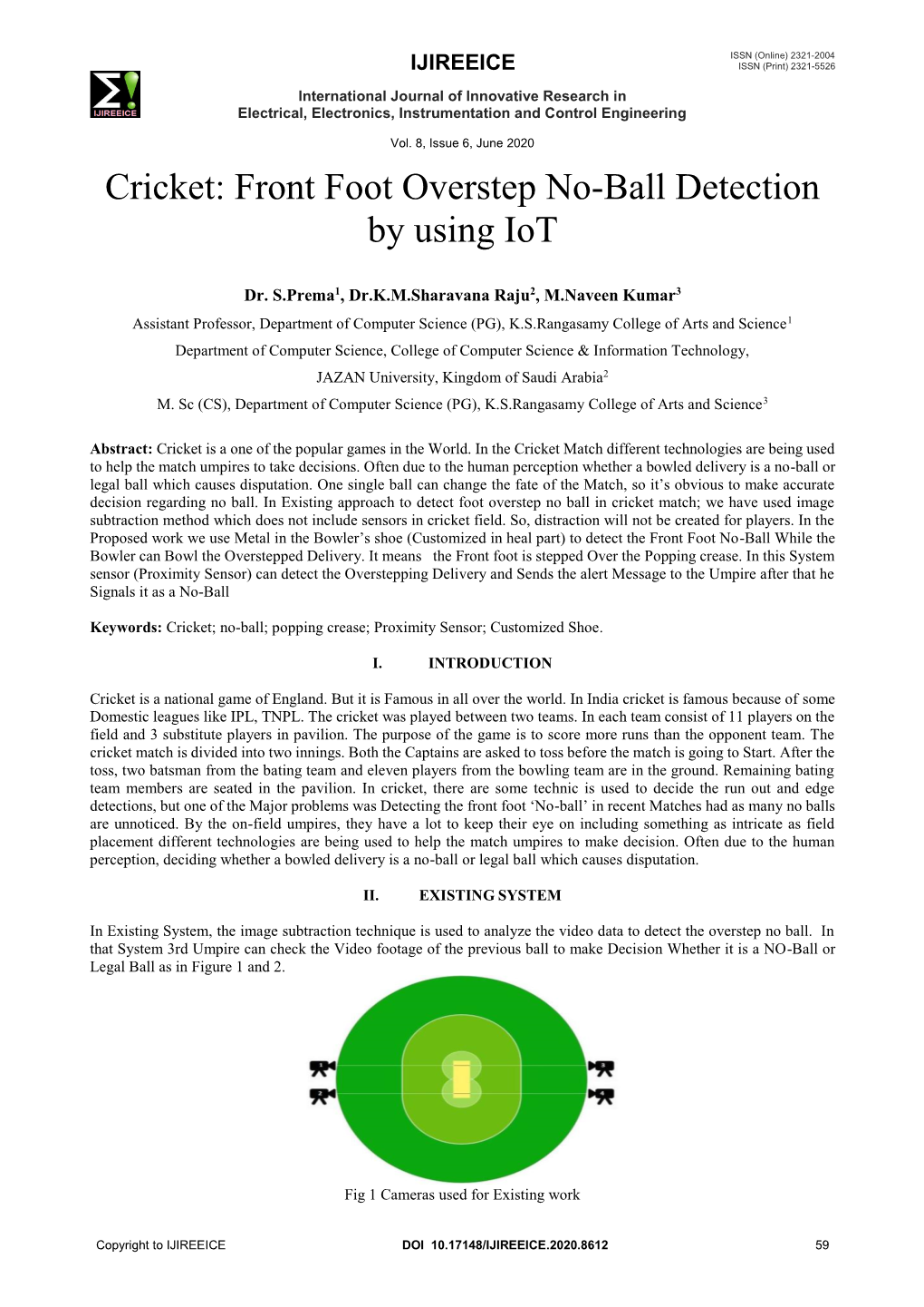 Cricket: Front Foot Overstep No-Ball Detection by Using Iot