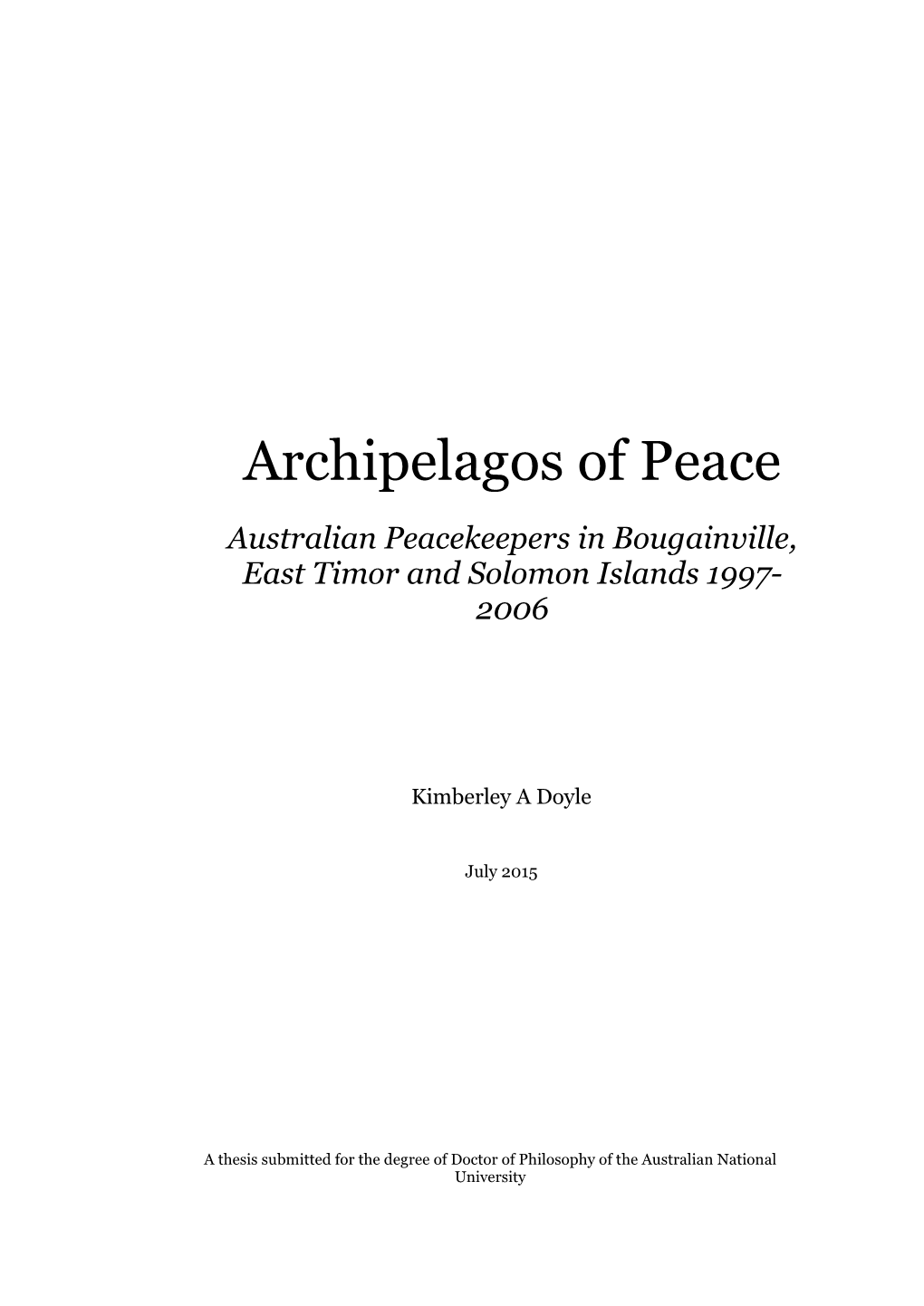 Archipelagos of Peace