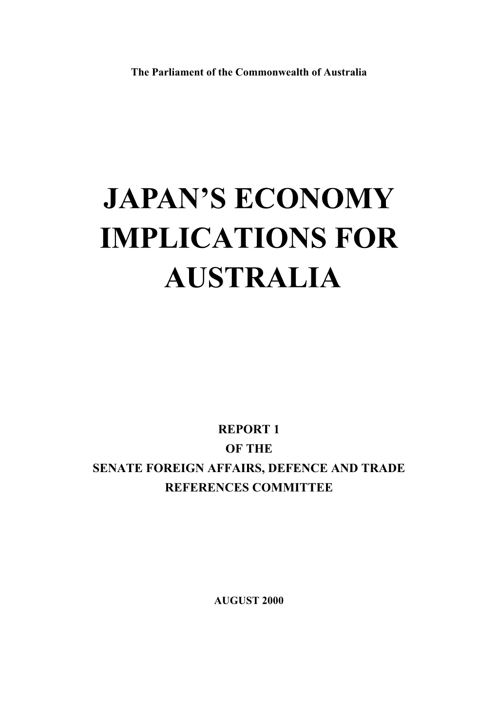 Japan's Economy Implications for Australia