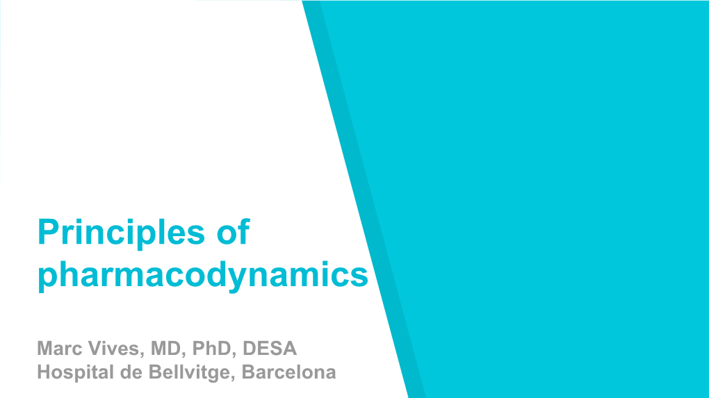 Principles of Pharmacodynamics