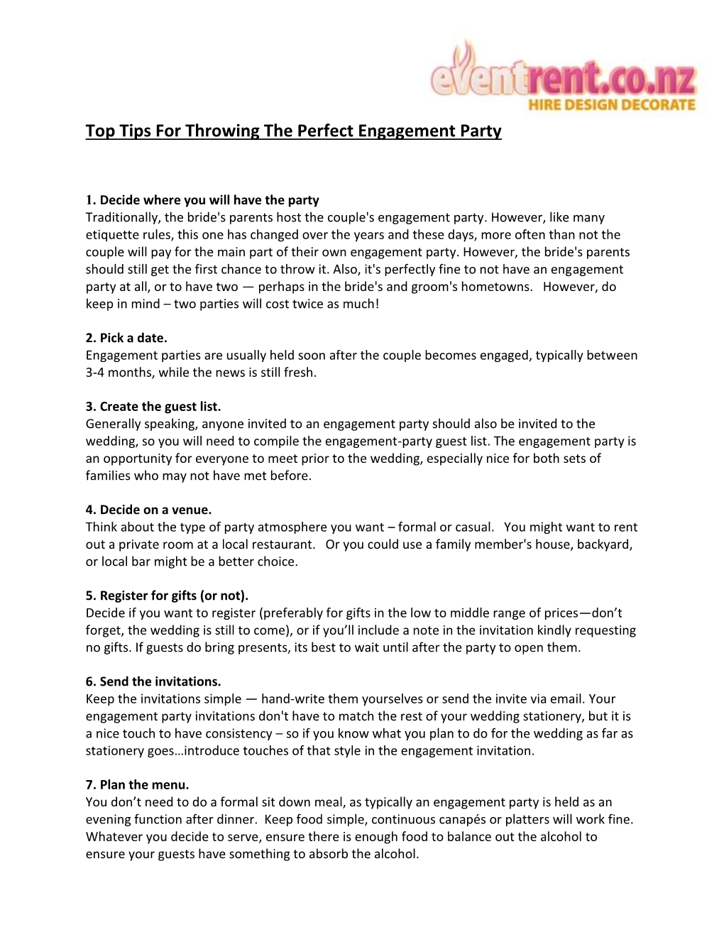 Top Tips for Throwing the Perfect Engagement Party