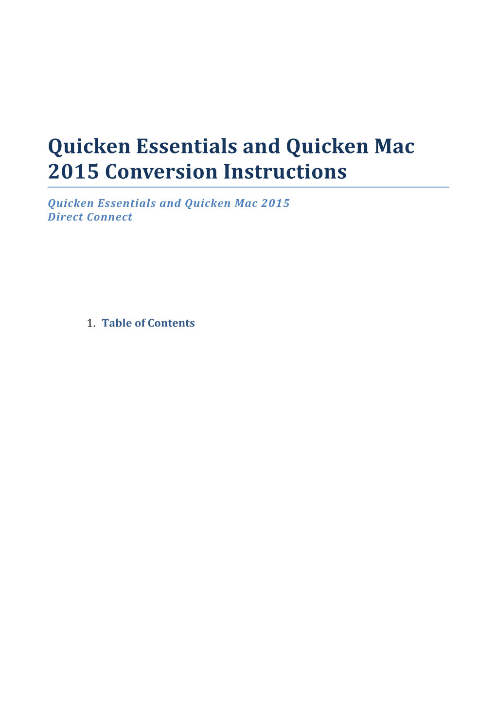 Quicken Essentials and Quicken Mac 2015