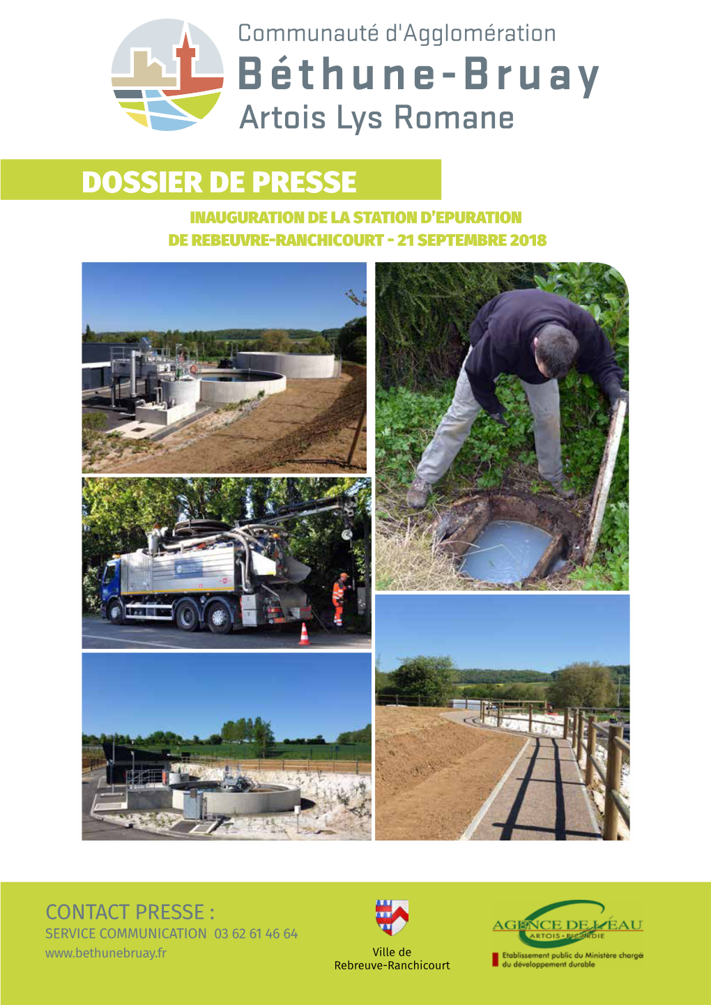 Dossier De Presse Inauguration De La Station D’Epuration De Rebeuvre-Ranchicourt - 21 Septembre 2018