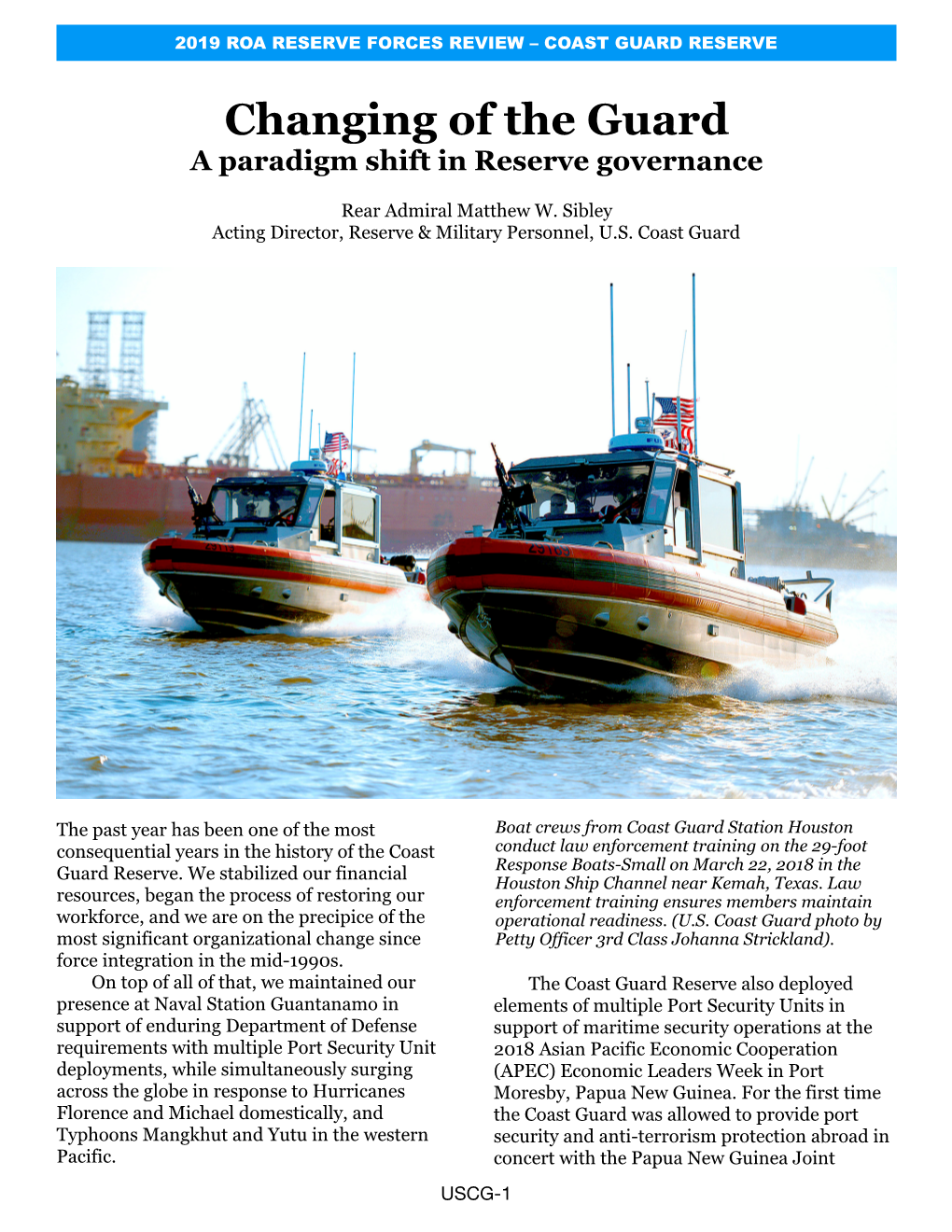 Changing of the Guard a Paradigm Shift in Reserve Governance