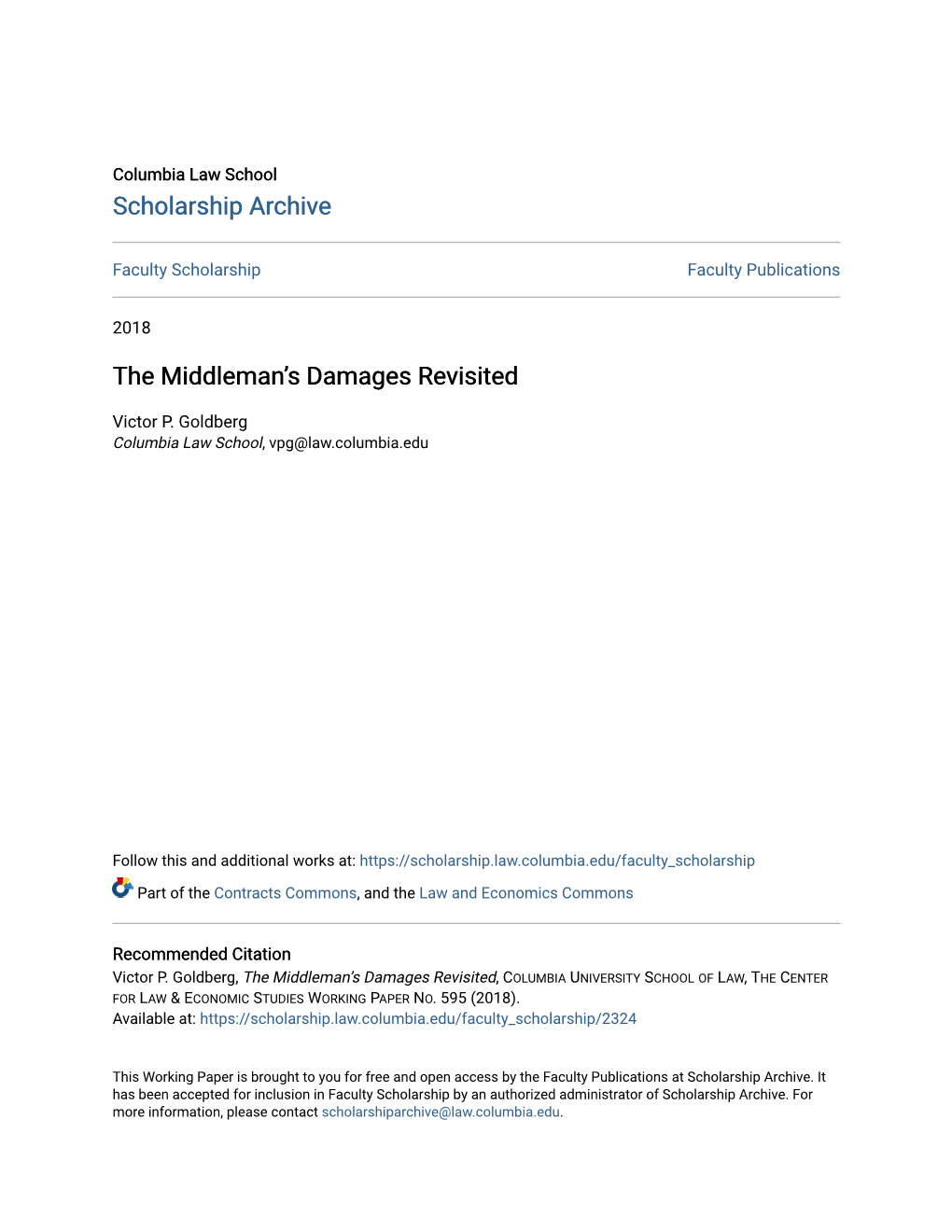 The Middleman's Damages Revisited