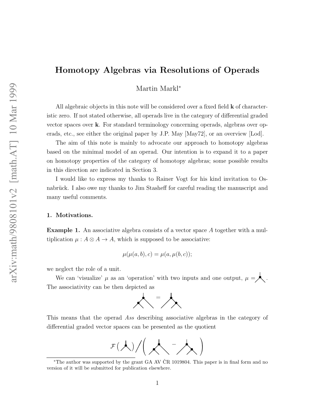 Homotopy Algebras Via Resolutions of Operads