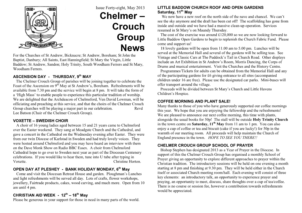 Chelmer – Crouch Group News