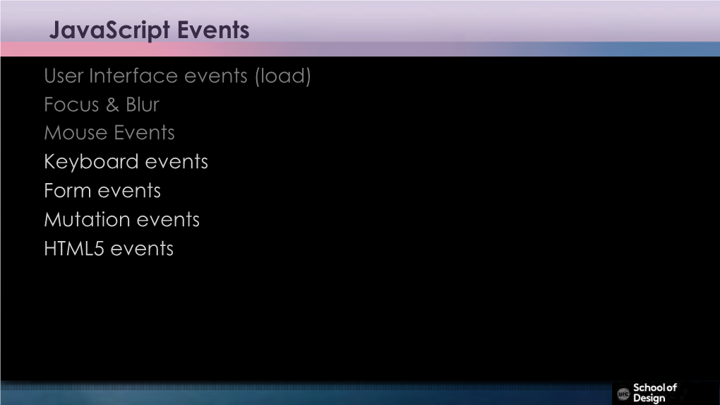 Javascript Events