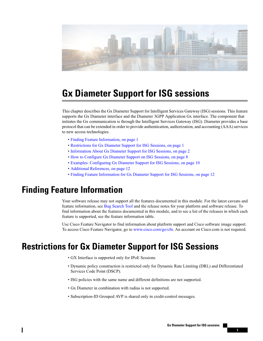 Gx Diameter Support for ISG Sessions